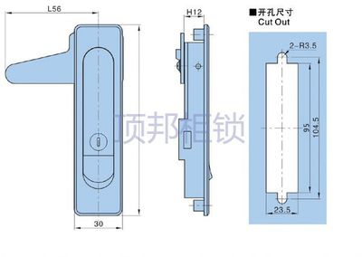 【顶邦柜锁 MS730-2配电箱机柜门锁 开关控制箱柜平面锁 不带钥匙型】价格_厂家 - 中国供应商